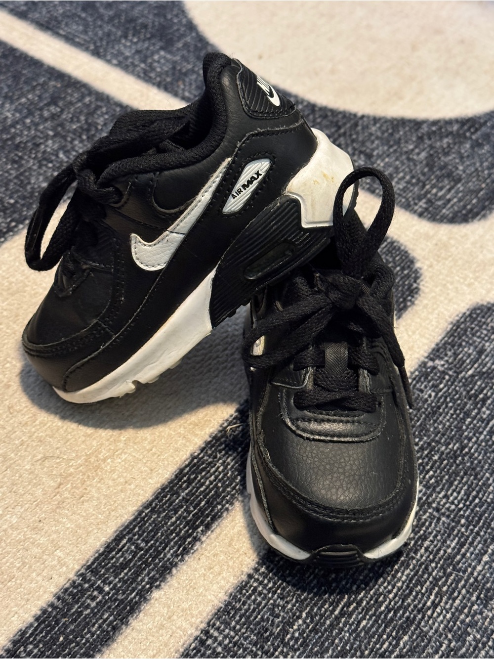 Nike Kids Black and White Air Max Sneaker Pair